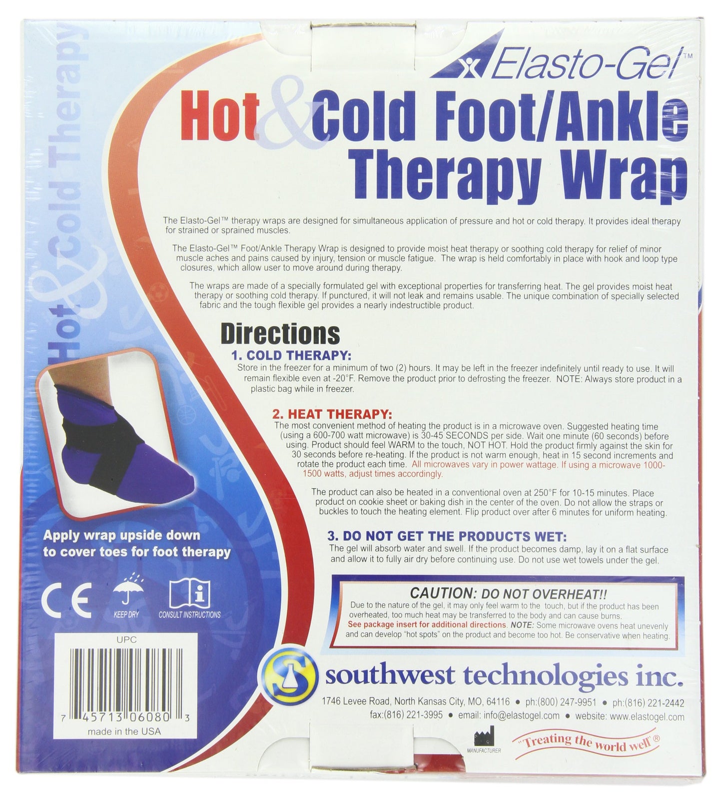 Elasto Gel Hot/Cold Wrap,foot and Ankle Wrap