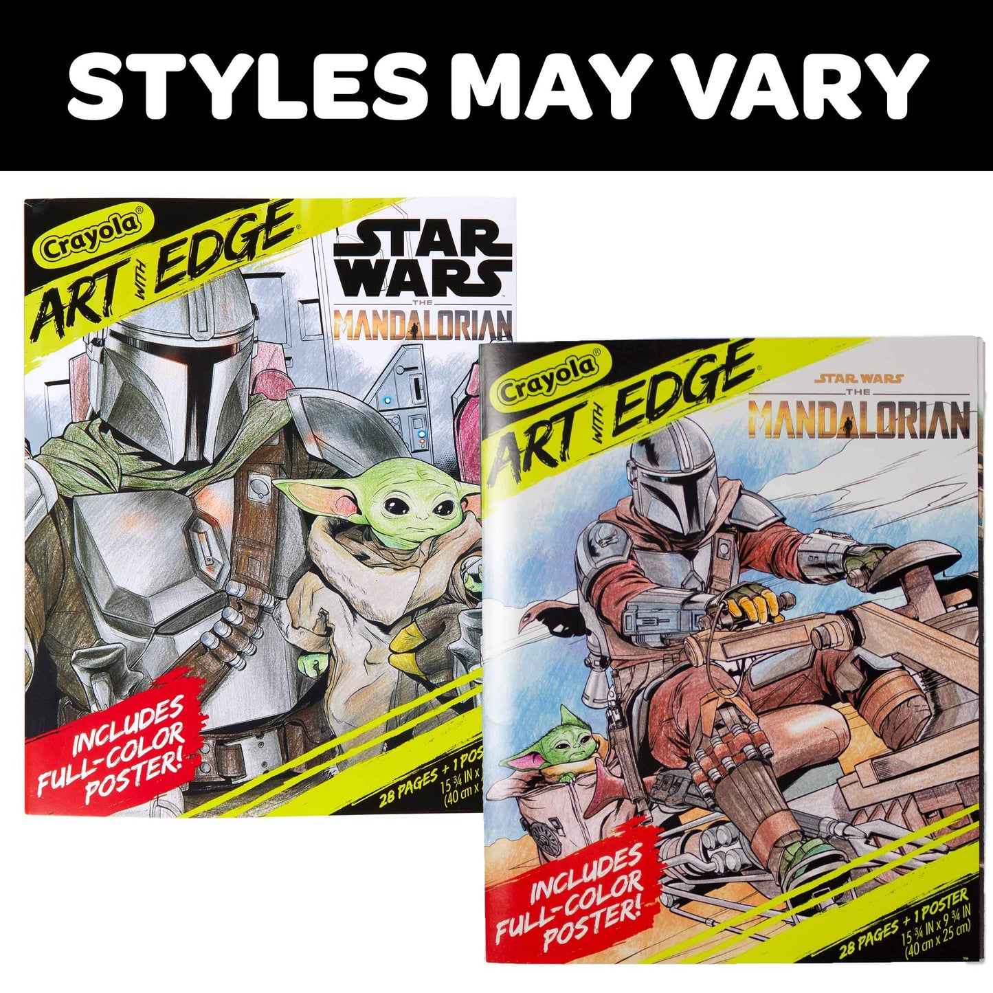 Crayola Mandalorian Coloring Book with Poster, Baby Yoda Featured, Styles Vary, 28 Pages