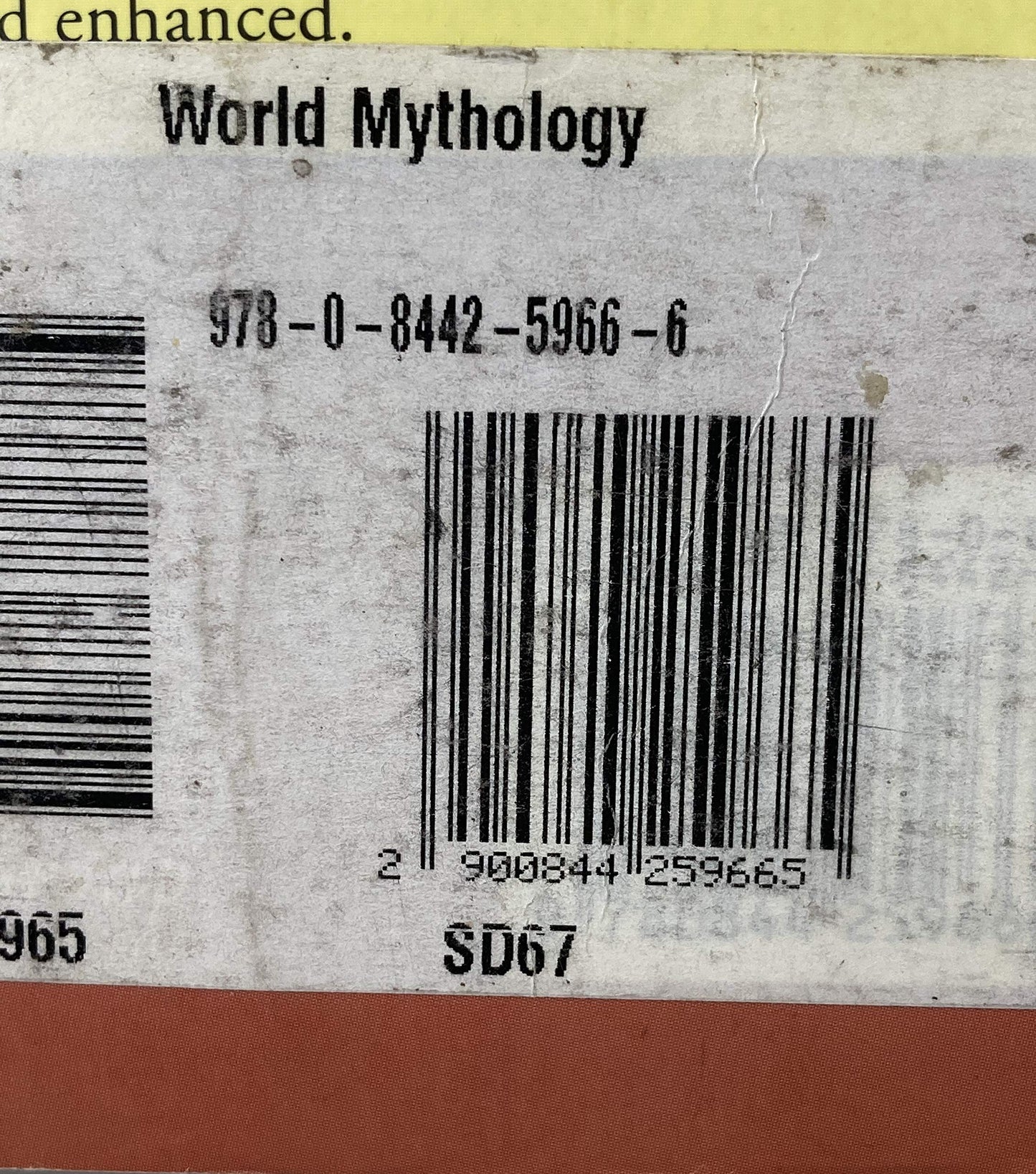 World Mythology Third Edition By Dona Rosenberg Paperback - Like New