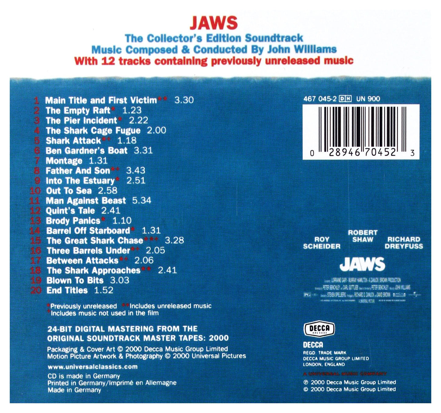 Jaws [Audio CD] John Williams - Good