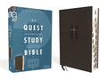 Niv, Quest Study Bible, Leathersoft, Black, Indexed, Comfort Print: The Only Q and A Study Bible