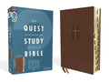 Niv, Quest Study Bible, Leathersoft, Brown, Indexed, Comfort Print: The Only Q and A Study Bible