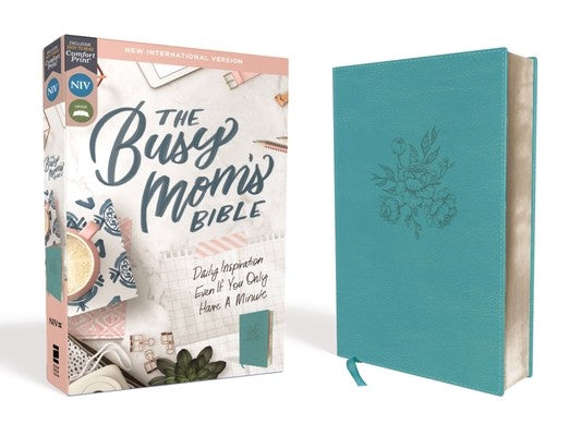 Niv, Busy Mom's Bible, Leathersoft, Teal, Red Letter Edition, Comfort Print: Daily Inspiration Even If You Only Have One