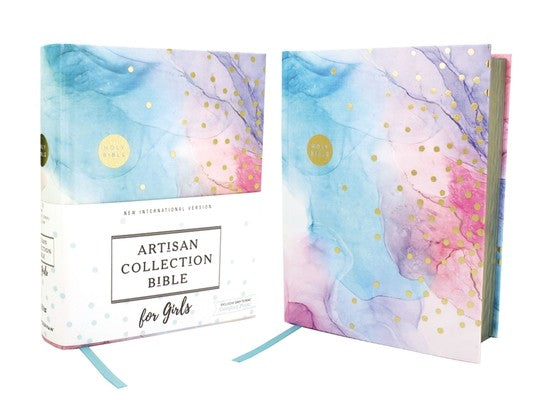 Niv, Artisan Collection Bible for Girls, Cloth Over Board, Multi-Color, Art Gilded Edges, Red Letter Edition, Comfort Pr