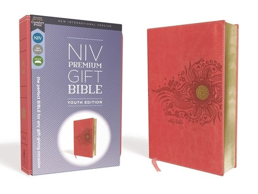 Niv, Premium Gift Bible, Youth Edition, Leathersoft, Coral, Red Letter Edition, Comfort Print: The Perfect Bible for Any