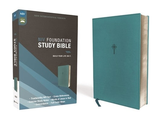 Niv, Foundation Study Bible, Leathersoft, Teal, Red Letter
