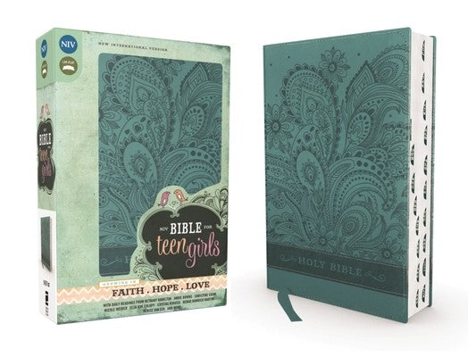 Niv, Bible for Teen Girls, Leathersoft, Blue, Thumb Indexed Tabs: Growing in Faith, Hope, and Love - The Perfect Christi