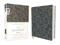 Niv, Journal the Word Bible (Perfect for Note-Taking), Double-Column, Cloth Over Board, Navy Floral, Red Letter, Comfort