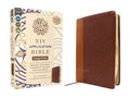 NIV Application Bible, Large Print, Leathersoft, Brown, Red Letter, Comfort Print: Bringing the Ancient Message of the B