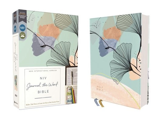Niv, Journal the Word Bible (Perfect for Note-Taking), Leathersoft, Teal/Floral, Red Letter, Comfort Print: Reflect, Tak