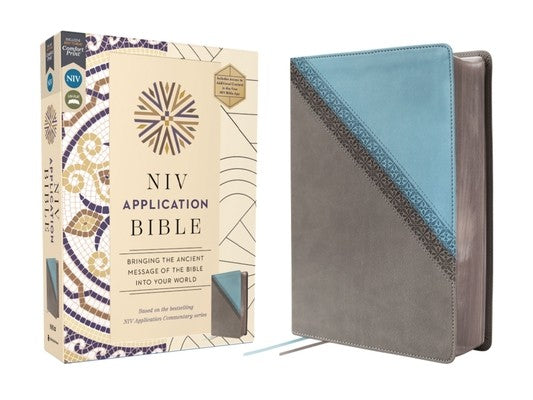 NIV Application Bible, Leathersoft, Teal/Grey, Red Letter, Comfort Print: Bringing the Ancient Message of the Bible Into
