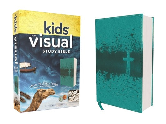 Niv, Kids' Visual Study Bible, Leathersoft, Teal, Full Color Interior: Explore the Story of the Bible---People, Places, 