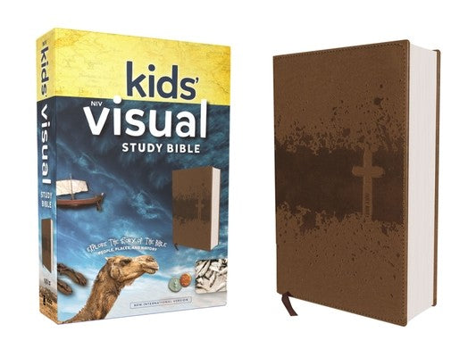 Niv, Kids' Visual Study Bible, Leathersoft, Bronze, Full Color Interior: Explore the Story of the Bible---People, Places