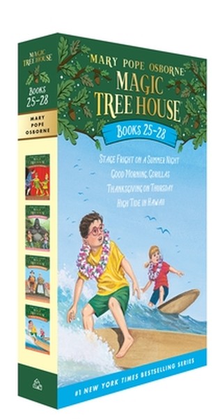 Magic Tree House Books 25-28 Boxed Set: Stage Fright on a Summer Night; Good Morning, Gorillas; Thanksgiving on Thursday