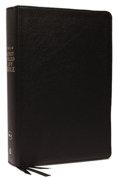 NKJV, Spirit-Filled Life Bible, Third Edition, Genuine Leather, Black Indexed, Red Letter Edition, Comfort Print: Kingdo