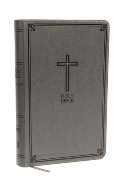 NKJV, Deluxe Gift Bible, Imitation Leather, Gray, Red Letter Edition