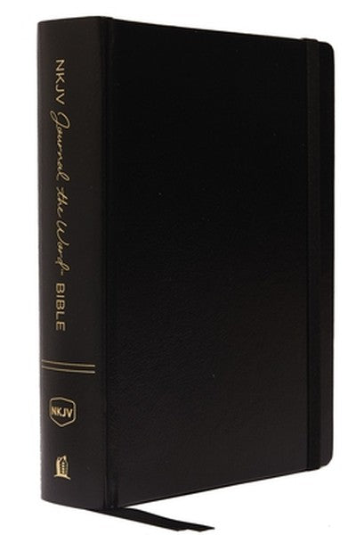 NKJV, Journal the Word Bible, Large Print, Hardcover, Black, Red Letter Edition: Reflect, Journal, or Create Art Next to