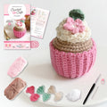 Crochet Cafe Amigurumi Kit Cupcake: Everything You Need Is Included: 100%-Cotton Yarn, Crochet Hook, Stitch Marker, Tape
