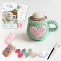 Crochet Cafe Amigurumi Kit Hot Cocoa: Everything You Need Is Included: 100%-Cotton Yarn, Crochet Hook, Stitch Marker, Ta