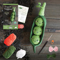 Crochet Your Veggies Amigurumi Kit Peapod: Everything You Need Is Included: 100%-Cotton Yarn, Crochet Hook, Stitch Marke