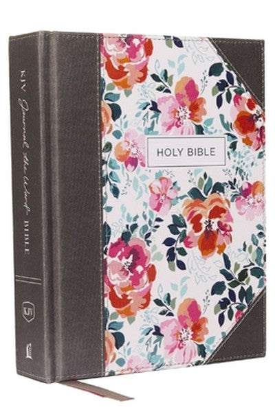 KJV, Journal the Word Bible, Cloth Over Board, Pink Floral, Red Letter Edition, Comfort Print: Reflect, Journal, or Crea