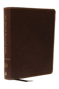 KJV, Journal the Word Bible, Bonded Leather, Brown, Red Letter Edition, Comfort Print: Reflect, Journal, or Create Art N