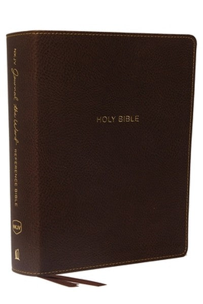 NKJV, Journal the Word Reference Bible, Imitation Leather, Brown, Red Letter Edition, Comfort Print: Let Scripture Expla