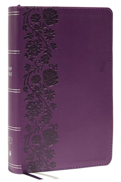 KJV Holy Bible: Large Print Single-Column with 43,000 End-Of-Verse Cross References, Purple Leathersoft, Personal Size, 