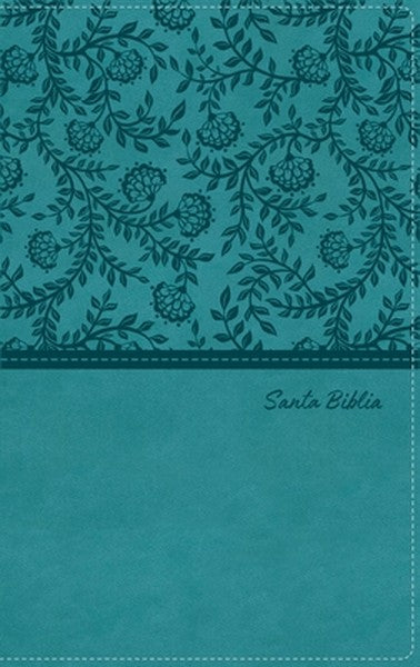 Rvr60, Santa Biblia, Tierra Santa, Letra Grande, Leathersoft, Turquesa, Con Cierre, Palabras de Jesús En Rojo, Comfort P