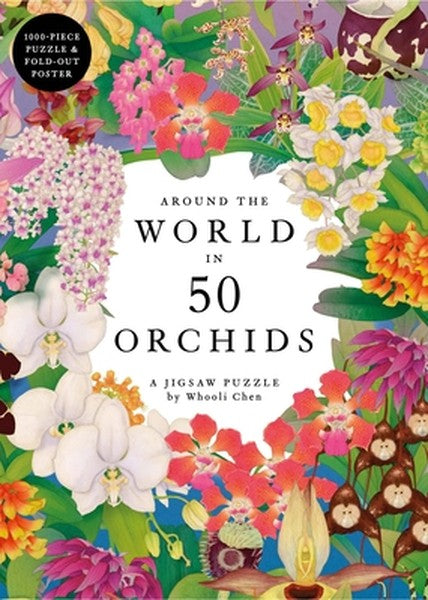 Around the World in 50 Orchids: A 1000-Piece Jigsaw Puzzle by Whooli Chen