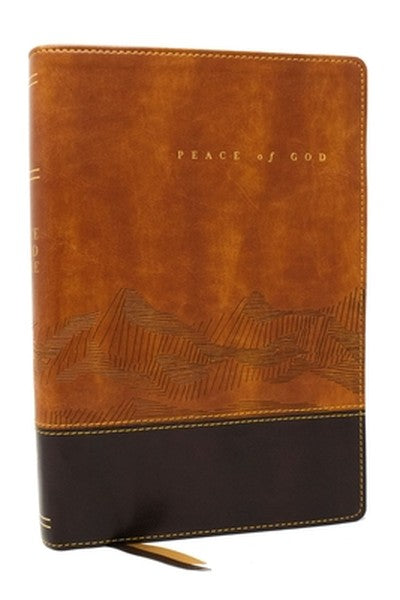Peace of God Bible: Discover and Experience God's Shalom Throughout the Bible (Nkjv, Brown Leathersoft, Red Letter, Comf