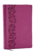 NKJV Personal Size Large Print Bible with 43,000 Cross References, Pink Leathersoft, Red Letter, Comfort Print (Thumb In