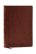 NKJV Giant Print End-Of-Verse Reference Bible, Brown Leathersoft, Red Letter, Comfort Print: Holy Bible