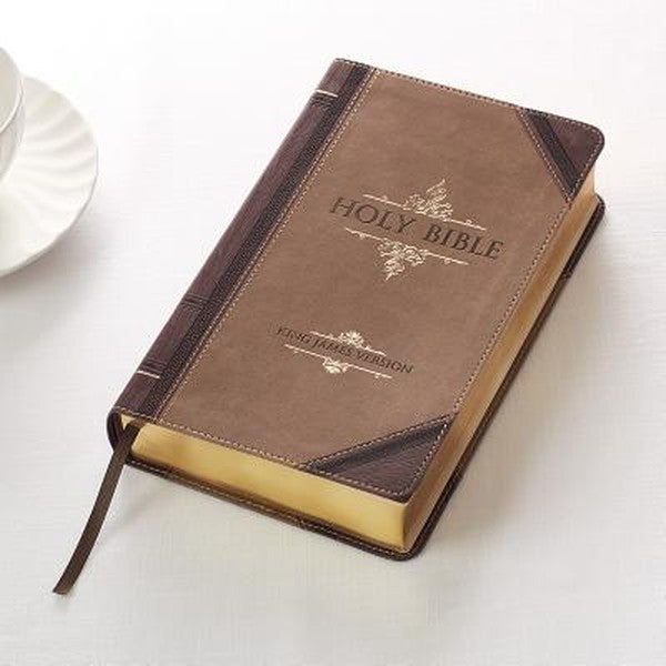 KJV Bible Giant Print Standard-Size (Faux Leather, Brown Two-Tone)