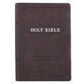 KJV Bible Giant Print Full-Size (Faux Leather, Espresso Brown)