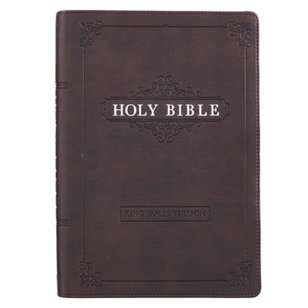 KJV Bible Giant Print Full-Size (Faux Leather, Espresso Brown)