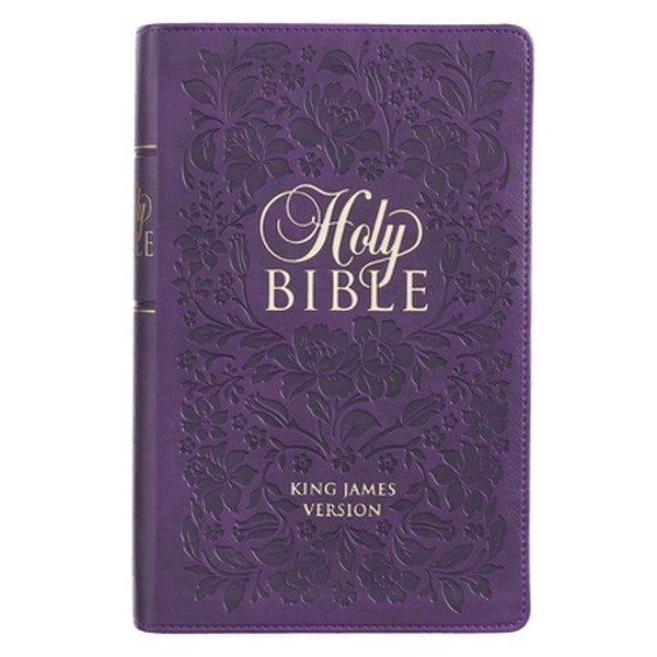 KJV Bible Giant Print Standard-Size (Faux Leather, Purple Floral)