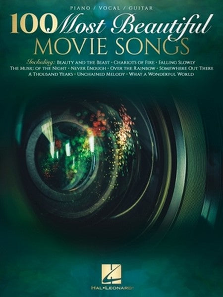 100 Most Beautiful Movie Songs Piano/Vocal/Guitar Songbook Sheet Music for Iconic Film Themes Easy Arrangements for All 