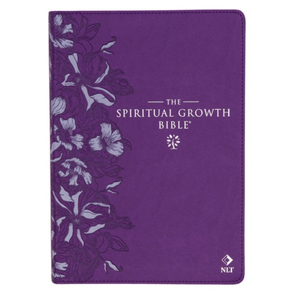 Nlt, the Spiritual Growth Bible (Faux Leather, Purple Floral)