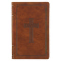 KJV Bible Deluxe Gift (Faux Leather, Tan Cross)