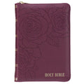 KJV Bible Compact (Faux Leather, Merlot W/Zipper)