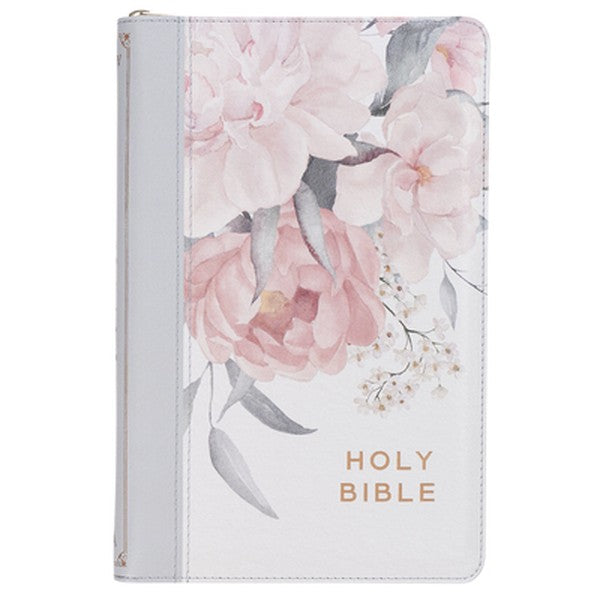 KJV Bible Deluxe Gift (Faux Leather, Floral Printed W/Zipper)