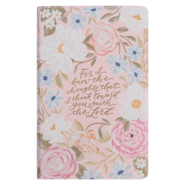 KJV Bible Giant Print Standard-Size (Faux Leather Pink Floral Printed Jer. 29:11)