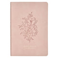 KJV Bible Thinline Large Print (Faux Leather Flowers, Pink)