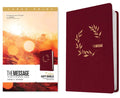 The Message Deluxe Gift Bible, Large Print (Leather-Look, Cranberry Laurels): The Bible in Contemporary Language