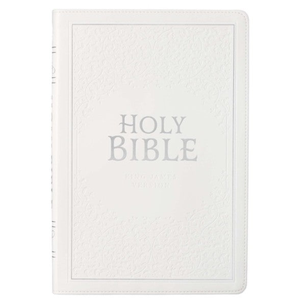 KJV Bible Thinline Large Print (Faux Leather, White)
