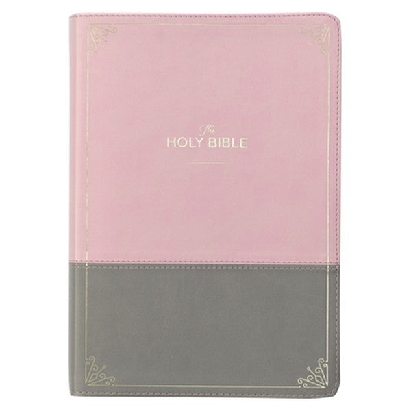 KJV Bible Super Giant Print (Faux Leather, Pink/Gray)