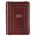 KJV Bible Compact Large Print (Faux Leather, Burgundy W/Zipper)