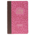 KJV Bible Giant Print Standard-Size (Faux Leather, Brown/Pink Berry)