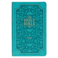 KJV Bible Giant Print Standard-Size (Faux Leather, Teal Floral)